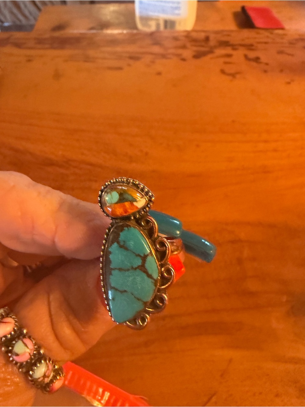 Turquoise and spiny oyster copper new tags attached adjustable